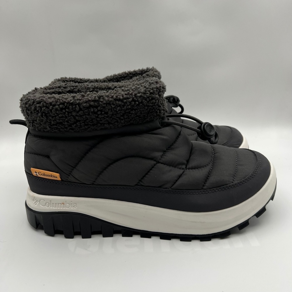 Columbia Snowtrout Shorty Boots Womens 10 Black Quilted Omni-Heat Ankle New